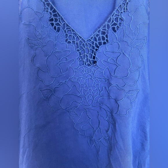Lush Royal Blue Camisole with Lace Accents - Picture 3 of 4